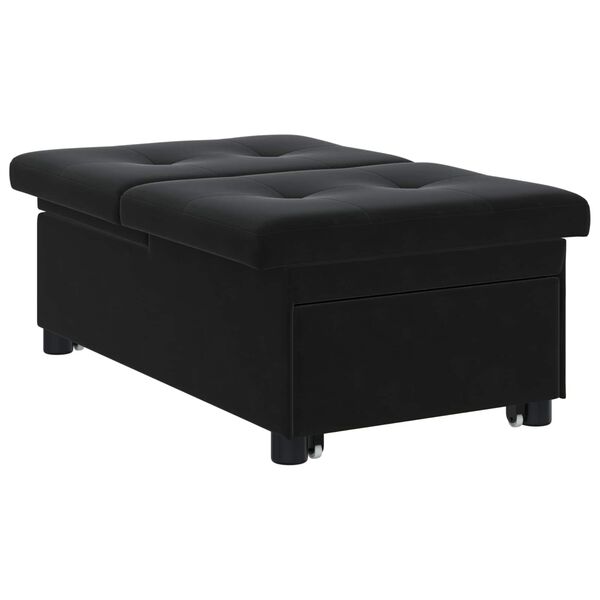 vidaXL Divano letto Nero 194 x 67 x 82 cm Velluto