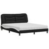 vidaXL Letto con Materasso Hvar Nero e Bianco 160x200cm Similpelle