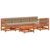 vidaXL Set Lounge da Giardino 6 pcs Marrone Cera