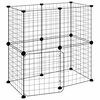 vidaXL Gabbia per Animali 12 Pannelli con Porta Nero 35x35 cm Acciaio