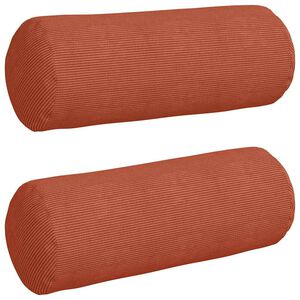 vidaXL Cuscini a rullo 2 pcs Rosso Arancio &Oslash; 25 x 70 cm