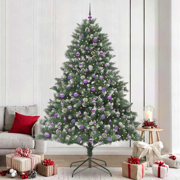 vidaXL Albero di Natale artificiale Verde 160 x 160 x 240 cm