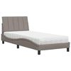 vidaXL Letto con Materasso Hanko Tortora 90x190 cm in Tessuto
