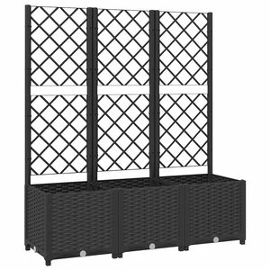 vidaXL Fioriera da giardino con traliccio nera 120x40x136 cm PP