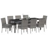 vidaXL Set da Pranzo per Giardino 9 pcs Grigio