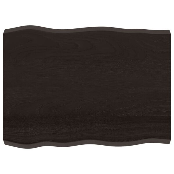 vidaXL Piano Tavolo Marrone Scuro 80x60x(2-6)cm in Rovere Non Trattato