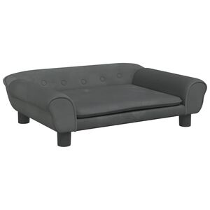 vidaXL Lettino per Cani Grigio Scuro 70x48x22 cm in Velluto