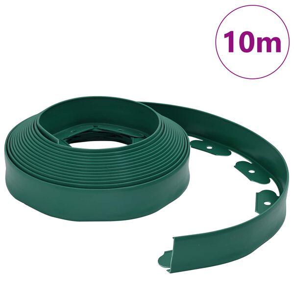vidaXL Bordure per prato Verde 1000 x 4 x 5 cm Plastica