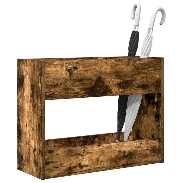 vidaXL Supporto per Ombrellone Rovere fum&eacute; 65 x 24 x 50 cm