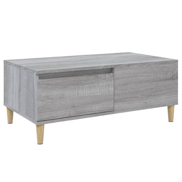 vidaXL Tavolino Salotto Grigio Sonoma 90x50x36,5 cm Legno Multistrato