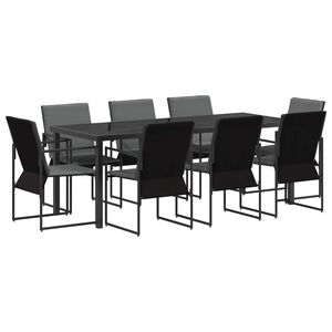 vidaXL Set da Pranzo per Giardino 9 pz Nero e antracite
