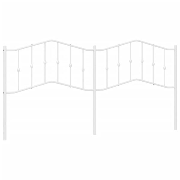 vidaXL Testiera di Ricambio in Metallo Bianco 200 cm