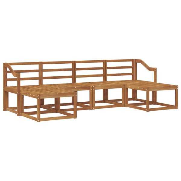vidaXL Set di divani da esterno 6 pcs Naturale Legno multistrato