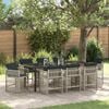vidaXL Set da Pranzo per Giardino 9 pcs Grigio chiaro polyrattan