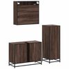 vidaXL Set Mobili da Bagno 3 pz Rovere Marrone in Legno Multistrato