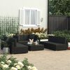 vidaXL Set Divani da Giardino 7 pz con Cuscini in Polyrattan Nero