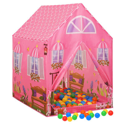 vidaXL Tenda da Gioco per Bambini Rosa con 250 Palline 69x94x104 cm