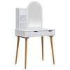 vidaXL Set Tavolo da Trucco FAUSKE 3 pz Bianco 76 x 50 x 143 cm