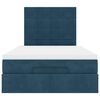 vidaXL Struttura Letto Pouf con Materassi Blu Scuro 120x200 cm Velluto
