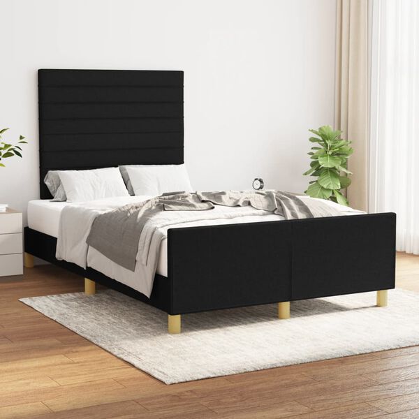 vidaXL Giroletto senza Materasso Nero 120x190 cm in Tessuto