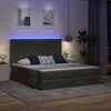 vidaXL Letto con contenitore e LED con led Grigio scuro 160 x 200 cm