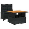 vidaXL Set da Pranzo da Giardino 2 pz con Cuscini Nero in Polyrattan