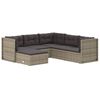 vidaXL Set Divani da Giardino 6 pz con Cuscini in Polyrattan Grigio