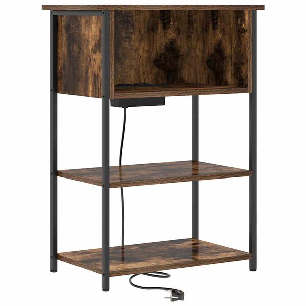 vidaXL Armadio da Notte Rovere fum&eacute; 55 x 31 x 76 cm Legno multistrato