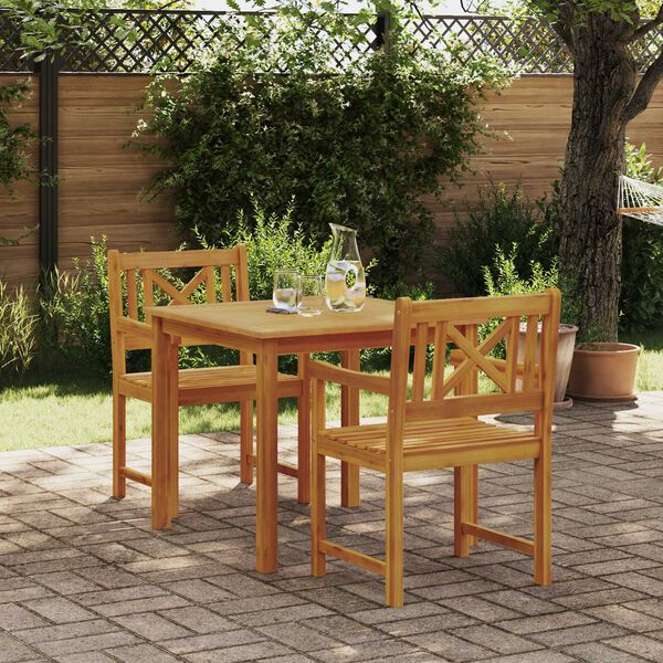 vidaXL Set da Pranzo per Giardino 3 pcs Marrone