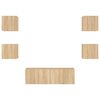 vidaXL Mobili TV a Muro 5pz con Luci LED Rovere Sonoma