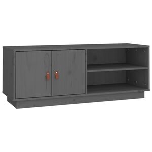 vidaXL Mobile Porta TV Grigio 105x34x40 cm in Legno Massello di Pino