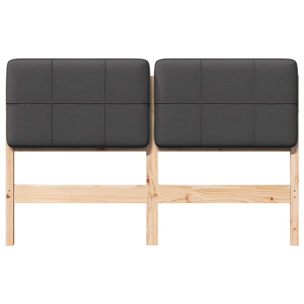 vidaXL Testiera imbottita Marrone e grigio scuro 140 cm Pino massello