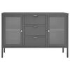 vidaXL Credenza Antracite 105x35x70 cm in Acciaio e Vetro Temperato