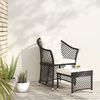 vidaXL Set da Giardino 2 pz con Cuscini Nero in Polyrattan