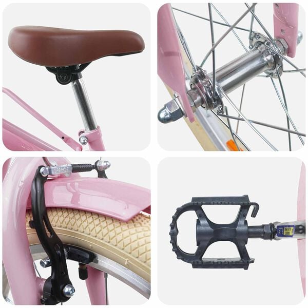 vidaXL Bicicletta per Bambini 24 Pollici per 8-12 anni Rosa chiaro