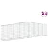 vidaXL Cesti Gabbioni ad Arco 4 pz 400x50x100/120 cm Ferro Zincato