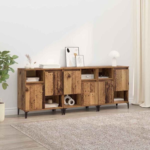 vidaXL Sideboards 3 pcs Legno vecchio 60 x 35 x 70 cm