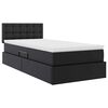 vidaXL Letto con contenitore e LED Nero 90 x 200 cm Pelle Sintetica