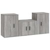 vidaXL Set Mobili Porta TV 3 pz Grigio Sonoma in Legno Multistrato