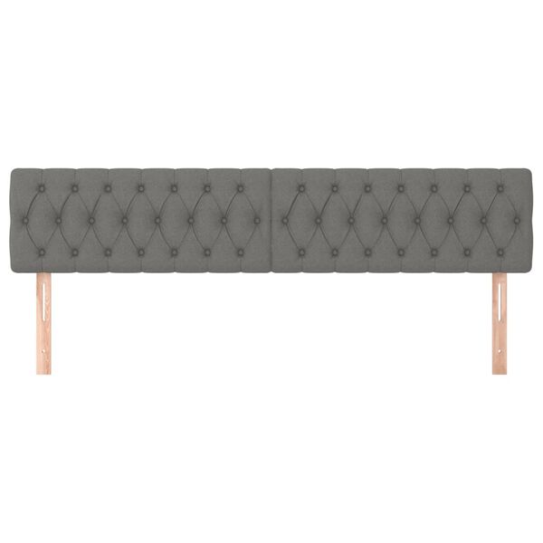 vidaXL Testiera Grigio Scuro 200x7x78/88 cm in Tessuto