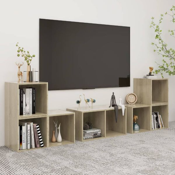 vidaXL Set Mobile TV 6 pz Rovere Sonoma in Legno Multistrato