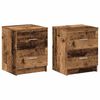 vidaXL Comodini 2 pz con 2 Cassetti Legno Antico 40x36x50 cm