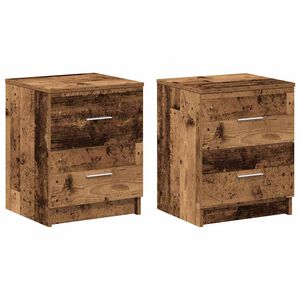 vidaXL Comodini 2 pz con 2 Cassetti Legno Antico 40x36x50 cm
