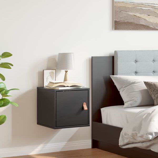 vidaXL Pensile Nero 31,5x30x30 cm in Legno Massello di Pino