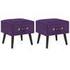 vidaXL Comodini Viola Scuro 2 pz 40x35x40 cm in Velluto