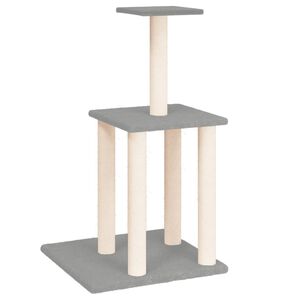 vidaXL Albero per Gatti con Tiragraffi in Sisal Grigio Chiaro 85,5 cm
