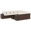 vidaXL Set Divani da Giardino 11 pz con Cuscini Polyrattan Marrone