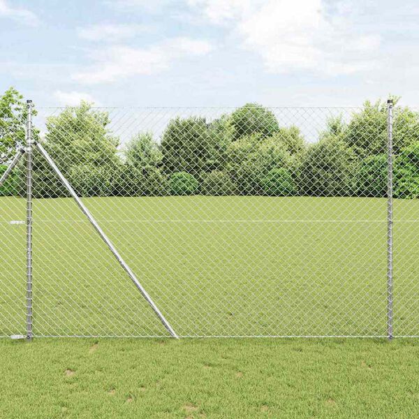 vidaXL Palo della recinzione Argento 10 x 1,6 m (rete 40 x 40 mm)
