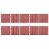 vidaXL Piastrella per Decking 10 pcs Rosso 30,5 x 30,5 x 2,2 cm