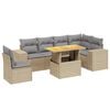 vidaXL Set Divani da Giardino 7 pz con Cuscini Beige in Polyrattan